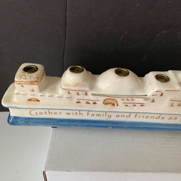 RUSS BERRIE AND CO Judaica CHANUKAH MENORAH  14 BY 3.25" - Picture 3 of 9